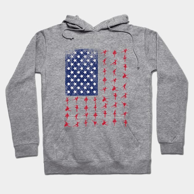 Ballet Dancing - Ballet Dancer USA Flag Hoodie by Kudostees